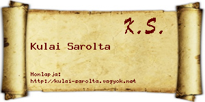 Kulai Sarolta névjegykártya